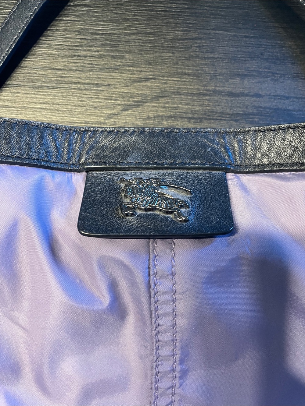 Burberry Lavender Nylon Tote with Black Leather Trim - Picture 2 of 9